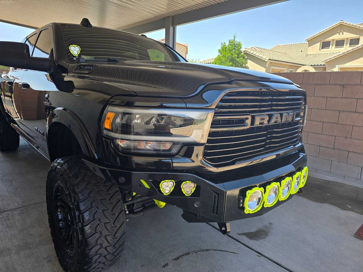 Black RAM 2500 pickup truck after a full exterior detail.